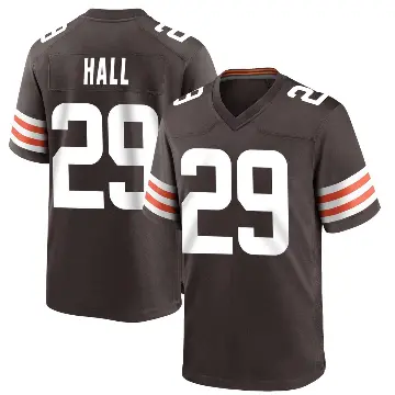 ＃29 Men's Tyler Hall Brown Game Cleveland Browns Team Color Jersey
