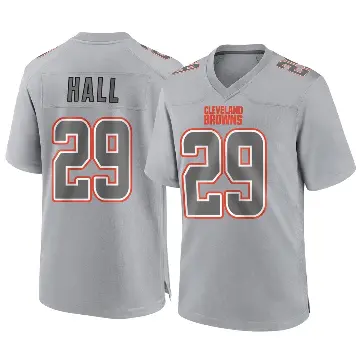＃29 Men's Tyler Hall Gray Game Cleveland Browns Atmosphere Fashion Jersey