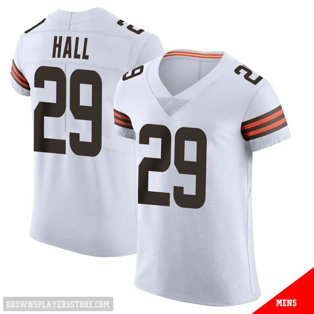 ＃29 Men's Tyler Hall White Elite Cleveland Browns Vapor Jersey