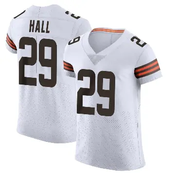 ＃29 Men's Tyler Hall White Elite Cleveland Browns Vapor Jersey
