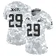 ＃29 Women's Davon Booth Arctic Camo Limited Cleveland Browns 2024 Salute to Service Jersey