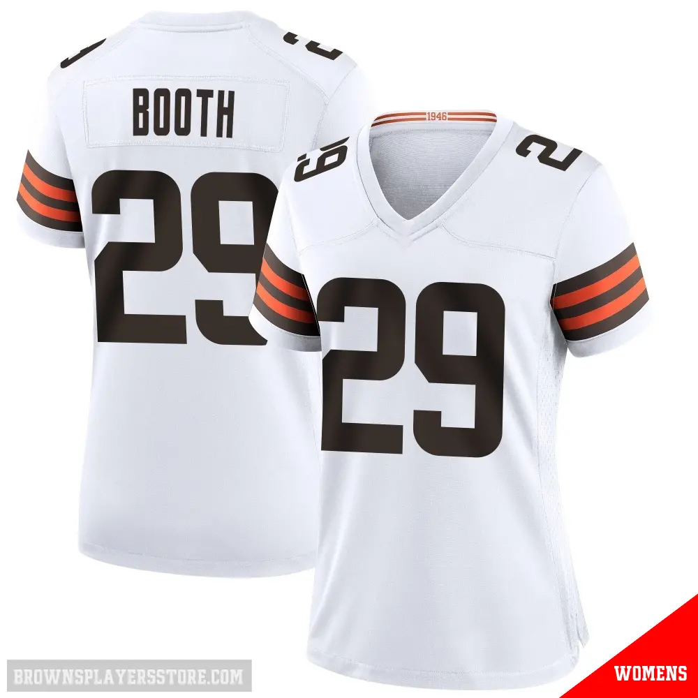 ＃29 Women's Davon Booth White Game Cleveland Browns Jersey