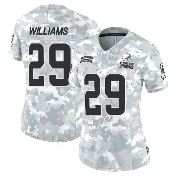 ＃29 Women's Dee Williams Arctic Camo Limited Cleveland Browns 2024 Salute to Service Jersey