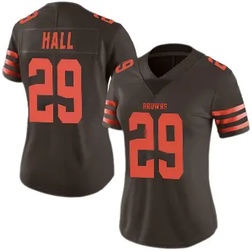 ＃29 Women's Tyler Hall Brown Limited Cleveland Browns Color Rush Jersey