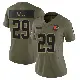 ＃29 Women's Tyler Hall Olive Limited Cleveland Browns 2025 Salute to Service Jersey