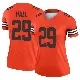 ＃29 Women's Tyler Hall Orange Legend Cleveland Browns Inverted Jersey