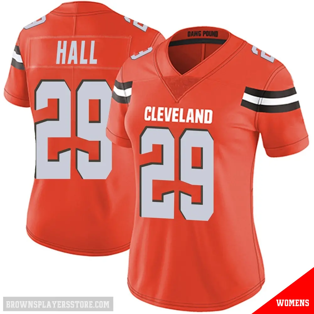＃29 Women's Tyler Hall Orange Limited Cleveland Browns Alternate Vapor Untouchable Jersey