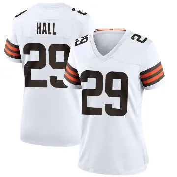 ＃29 Women's Tyler Hall White Game Cleveland Browns Jersey
