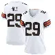 ＃29 Women's Tyler Hall White Game Cleveland Browns Jersey