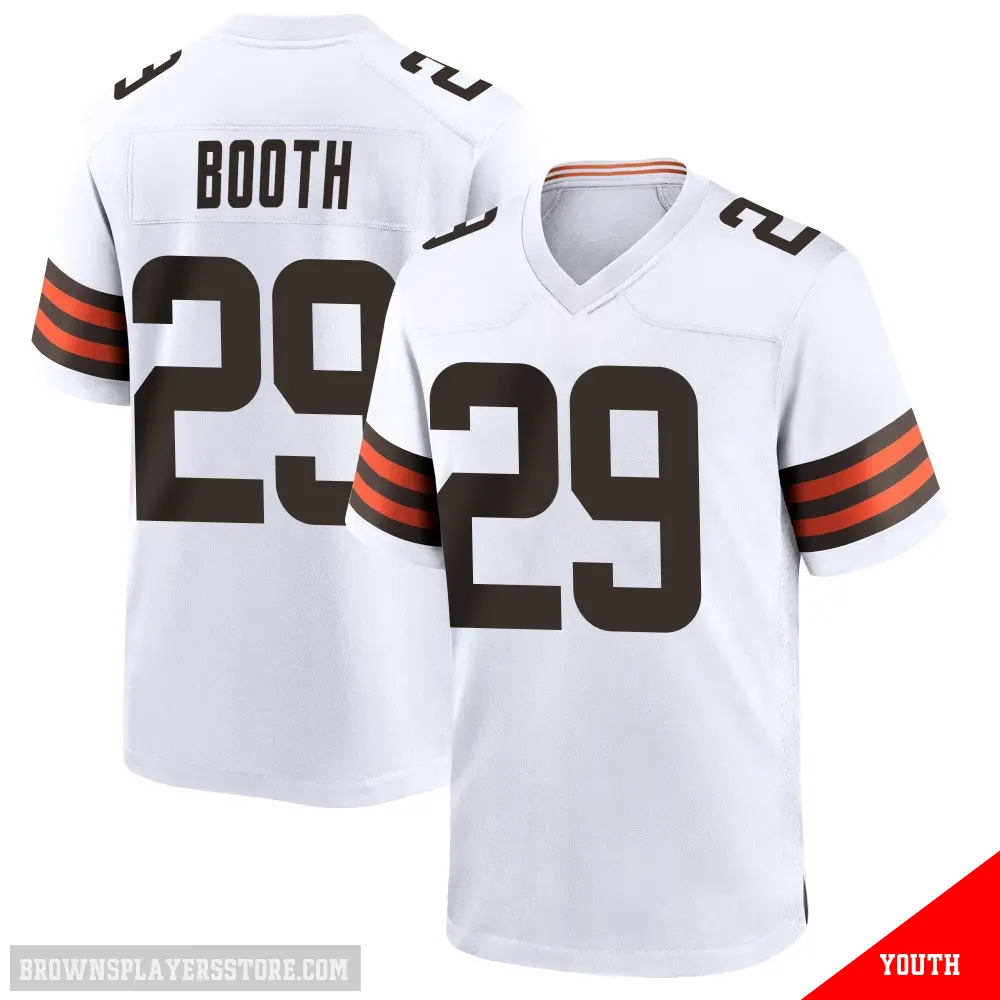 ＃29 Youth Davon Booth White Game Cleveland Browns Jersey