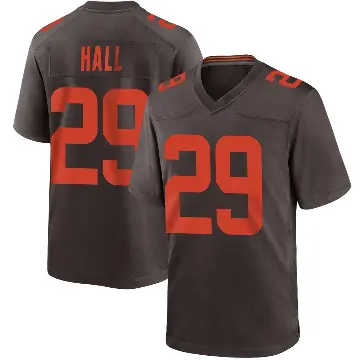 ＃29 Youth Tyler Hall Brown Game Cleveland Browns Alternate Jersey