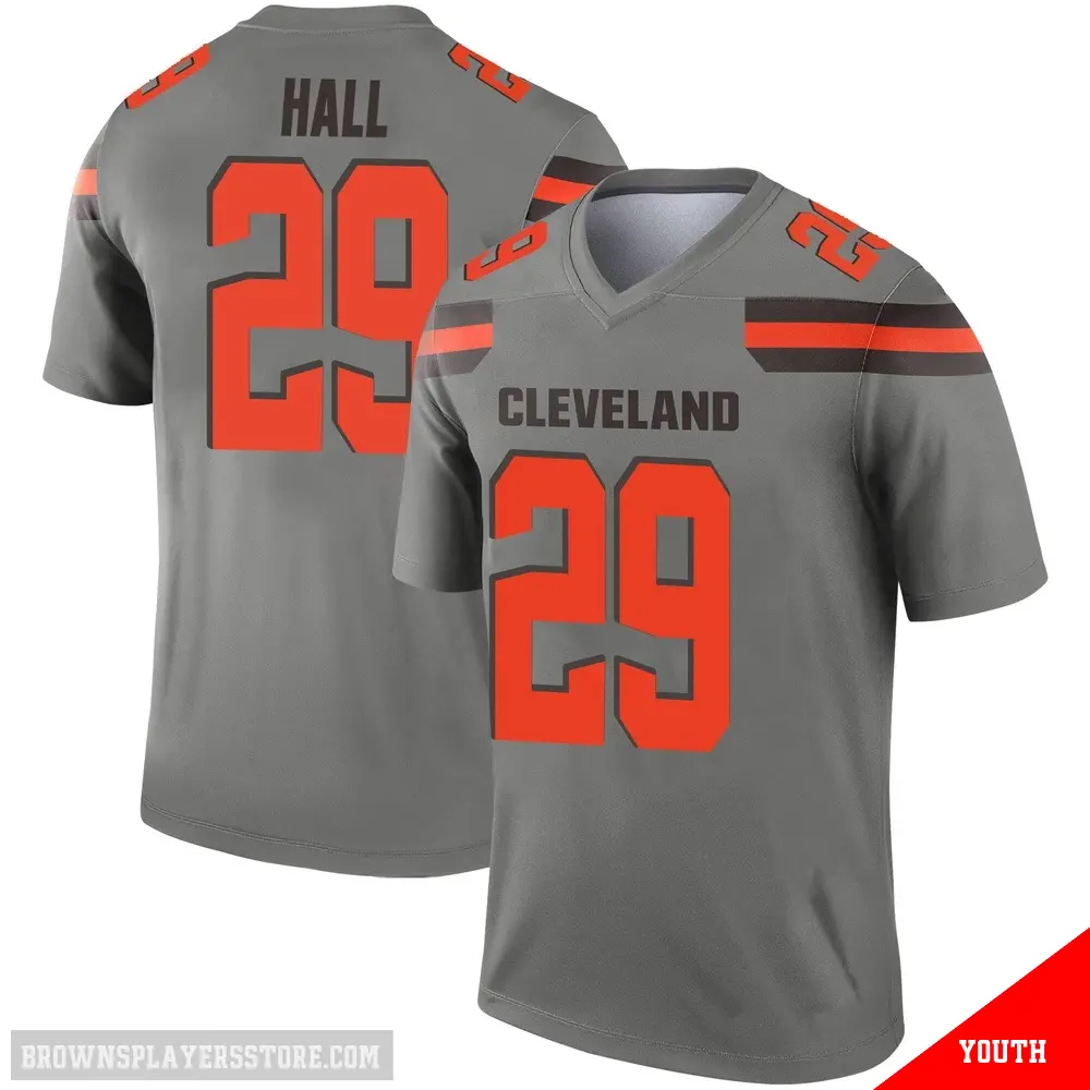 ＃29 Youth Tyler Hall Legend Cleveland Browns Inverted Silver Jersey