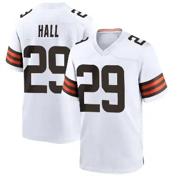 ＃29 Youth Tyler Hall White Game Cleveland Browns Jersey