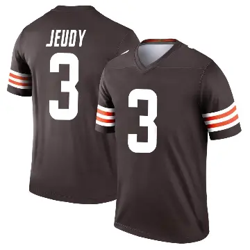 ＃3 Men's Jerry Jeudy Brown Legend Cleveland Browns Jersey