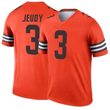 ＃3 Men's Jerry Jeudy Orange Legend Cleveland Browns Inverted Jersey