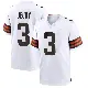 ＃3 Men's Jerry Jeudy White Game Cleveland Browns Jersey