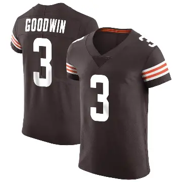 ＃3 Men's Marquise Goodwin Brown Elite Cleveland Browns Vapor Jersey