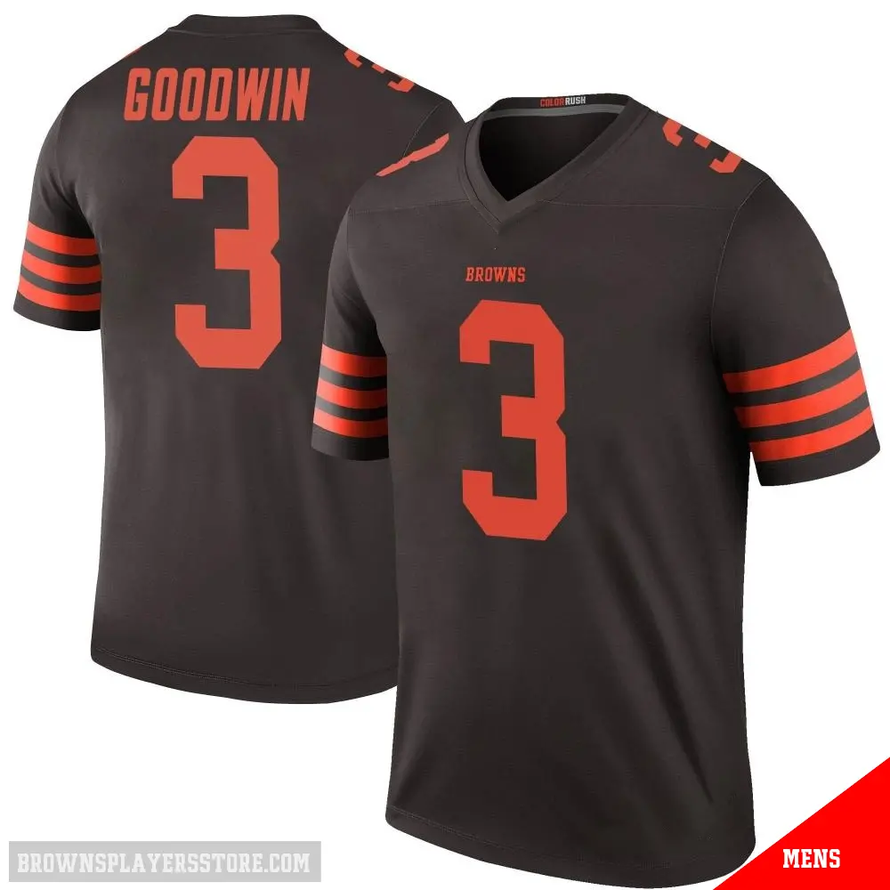 ＃3 Men's Marquise Goodwin Brown Legend Cleveland Browns Color Rush Jersey