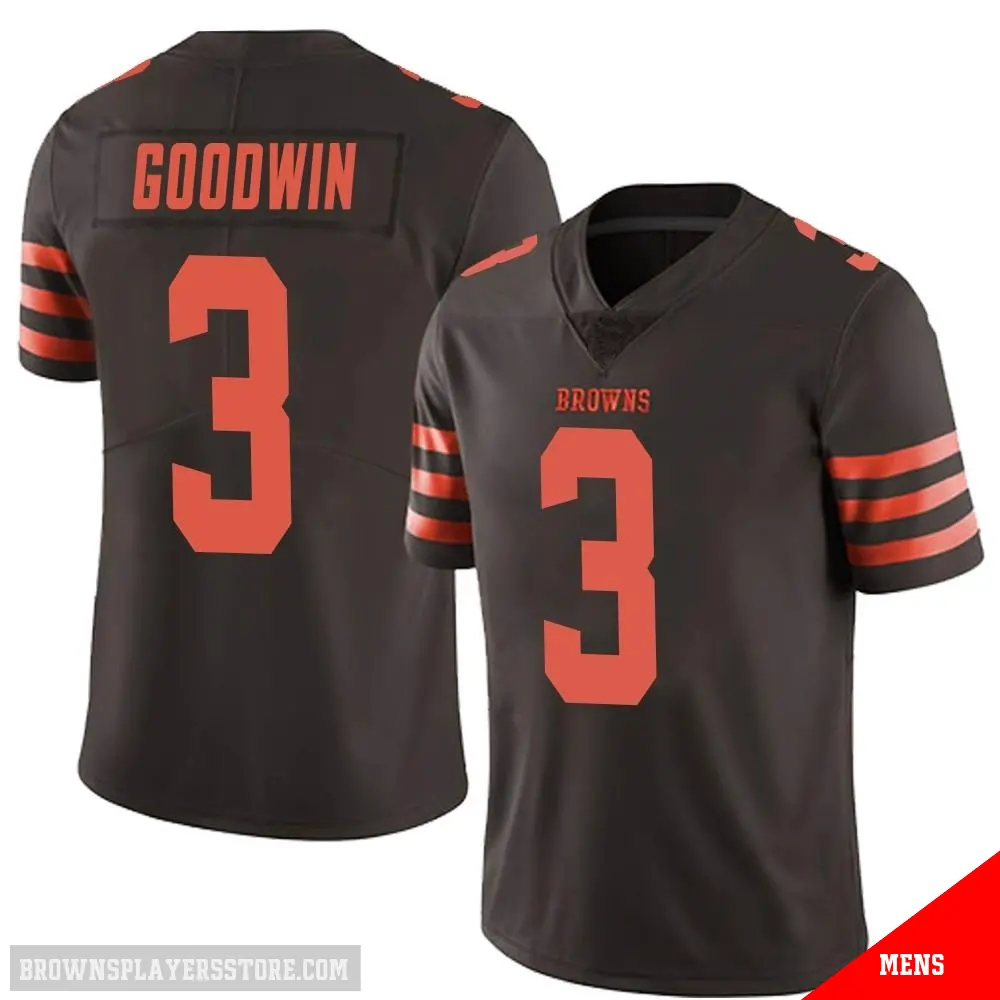 ＃3 Men's Marquise Goodwin Brown Limited Cleveland Browns Color Rush Jersey