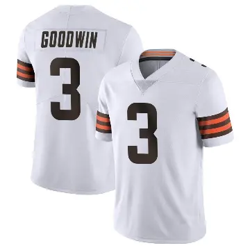 ＃3 Men's Marquise Goodwin White Limited Cleveland Browns Vapor Untouchable Jersey