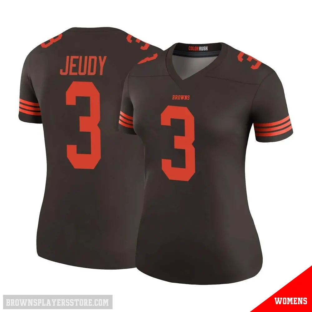 ＃3 Women's Jerry Jeudy Brown Legend Cleveland Browns Color Rush Jersey