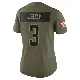 ＃3 Women's Jerry Jeudy Olive Limited Cleveland Browns 2025 Salute to Service Jersey