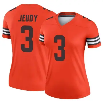 ＃3 Women's Jerry Jeudy Orange Legend Cleveland Browns Inverted Jersey