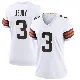 ＃3 Women's Jerry Jeudy White Game Cleveland Browns Jersey