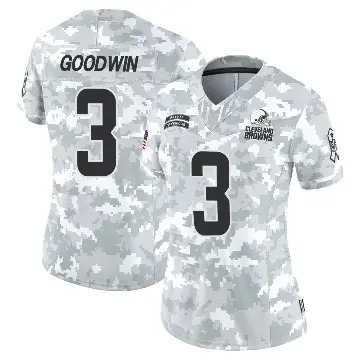 ＃3 Women's Marquise Goodwin Arctic Camo Limited Cleveland Browns 2024 Salute to Service Jersey