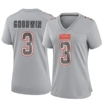 ＃3 Women's Marquise Goodwin Gray Game Cleveland Browns Atmosphere Fashion Jersey