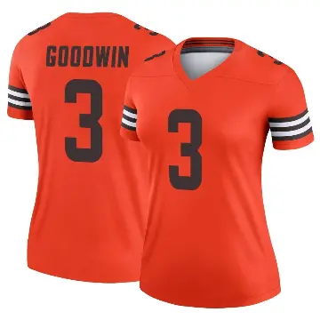 ＃3 Women's Marquise Goodwin Orange Legend Cleveland Browns Inverted Jersey