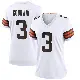 ＃3 Women's Marquise Goodwin White Game Cleveland Browns Jersey