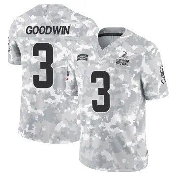 ＃3 Youth Marquise Goodwin Arctic Camo Limited Cleveland Browns 2024 Salute to Service Jersey