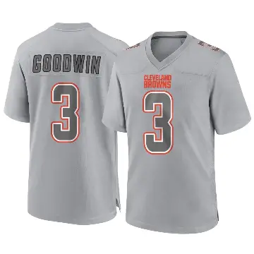 ＃3 Youth Marquise Goodwin Gray Game Cleveland Browns Atmosphere Fashion Jersey