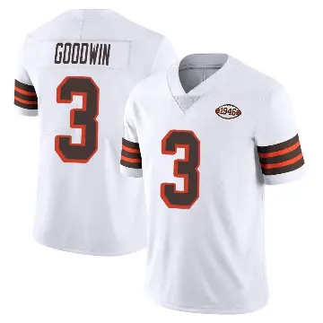 ＃3 Youth Marquise Goodwin White Limited Cleveland Browns Vapor 1946 Collection Alternate Jersey