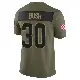 ＃30 Men's Devin Bush Olive Limited Cleveland Browns 2025 Salute to Service Jersey