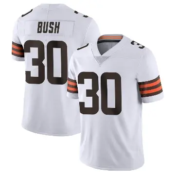 ＃30 Men's Devin Bush White Limited Cleveland Browns Vapor Untouchable Jersey