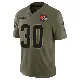 ＃30 Men's Duron Harmon Olive Limited Cleveland Browns 2025 Salute to Service Jersey