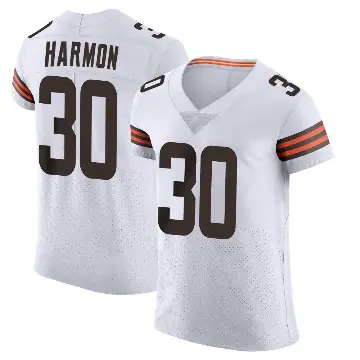 ＃30 Men's Duron Harmon White Elite Cleveland Browns Vapor Jersey