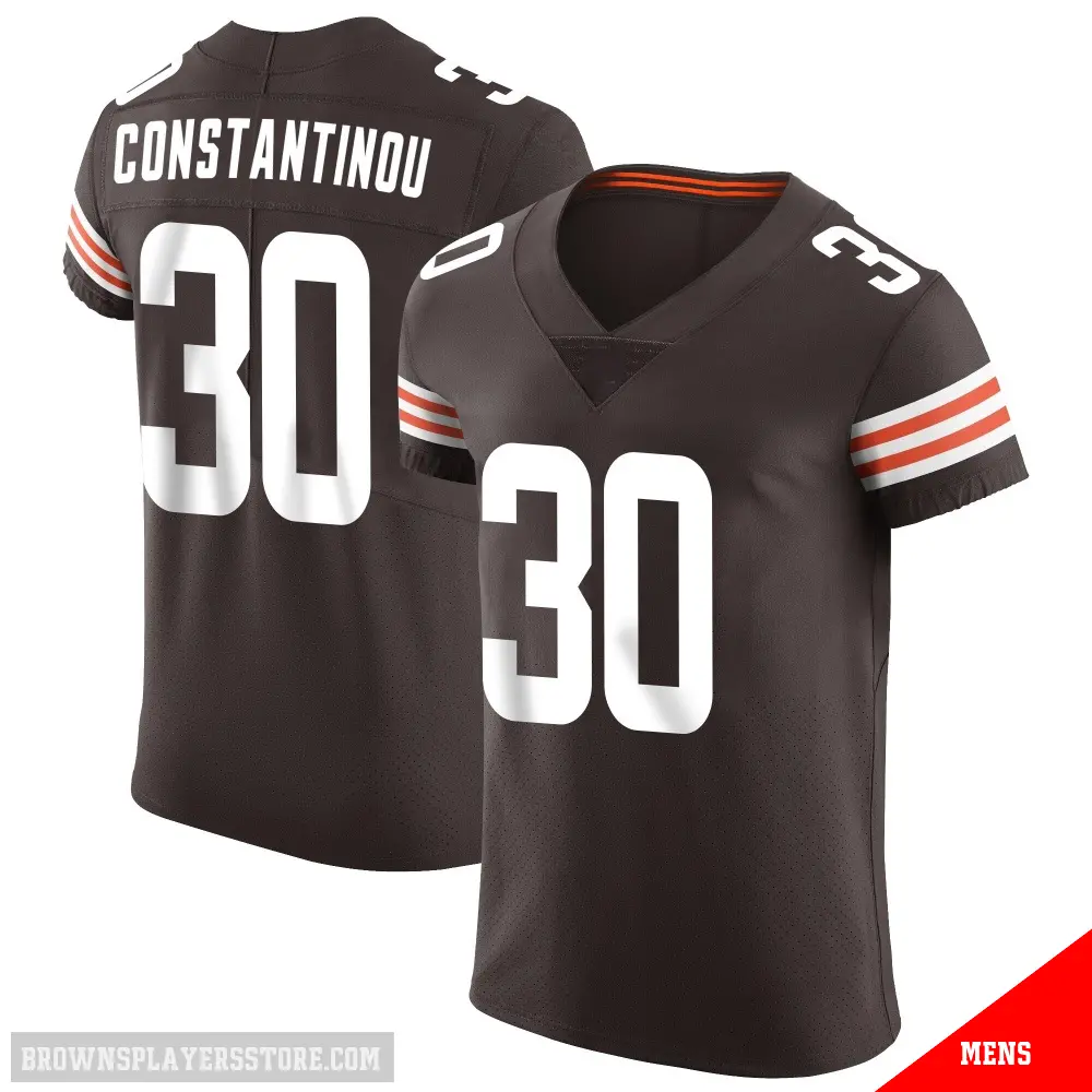 ＃30 Men's Nik Constantinou Brown Elite Cleveland Browns Vapor Jersey