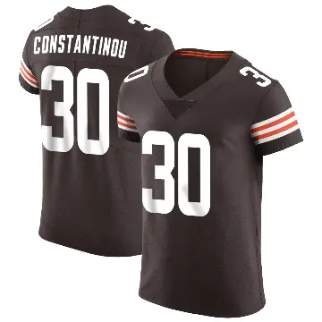＃30 Men's Nik Constantinou Brown Elite Cleveland Browns Vapor Jersey