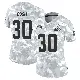 ＃30 Women's Devin Bush Arctic Camo Limited Cleveland Browns 2024 Salute to Service Jersey