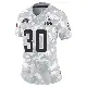 ＃30 Women's Devin Bush Arctic Camo Limited Cleveland Browns 2024 Salute to Service Jersey
