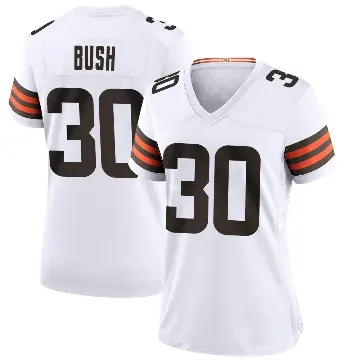 ＃30 Women's Devin Bush White Game Cleveland Browns Jersey