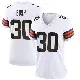 ＃30 Women's Devin Bush White Game Cleveland Browns Jersey