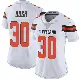 ＃30 Women's Devin Bush White Limited Cleveland Browns Vapor Untouchable Jersey