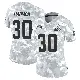 ＃30 Women's Duron Harmon Arctic Camo Limited Cleveland Browns 2024 Salute to Service Jersey