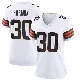 ＃30 Women's Duron Harmon White Game Cleveland Browns Jersey