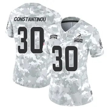 ＃30 Women's Nik Constantinou Arctic Camo Limited Cleveland Browns 2024 Salute to Service Jersey
