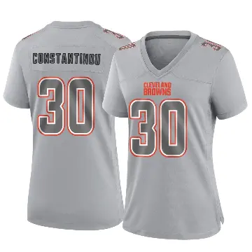 ＃30 Women's Nik Constantinou Gray Game Cleveland Browns Atmosphere Fashion Jersey